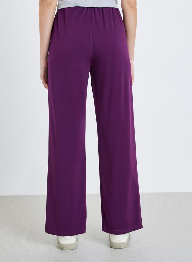 Styli Women Purple Wide Leg Pants - Image 4